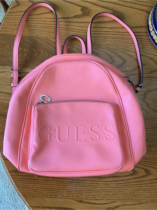 GUESS Pink Backpack with Front Embossed Logo